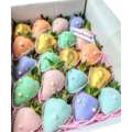 20pcs Pastel Rainbow x Gold Chocolate Strawberries Gift Box (6 colors)